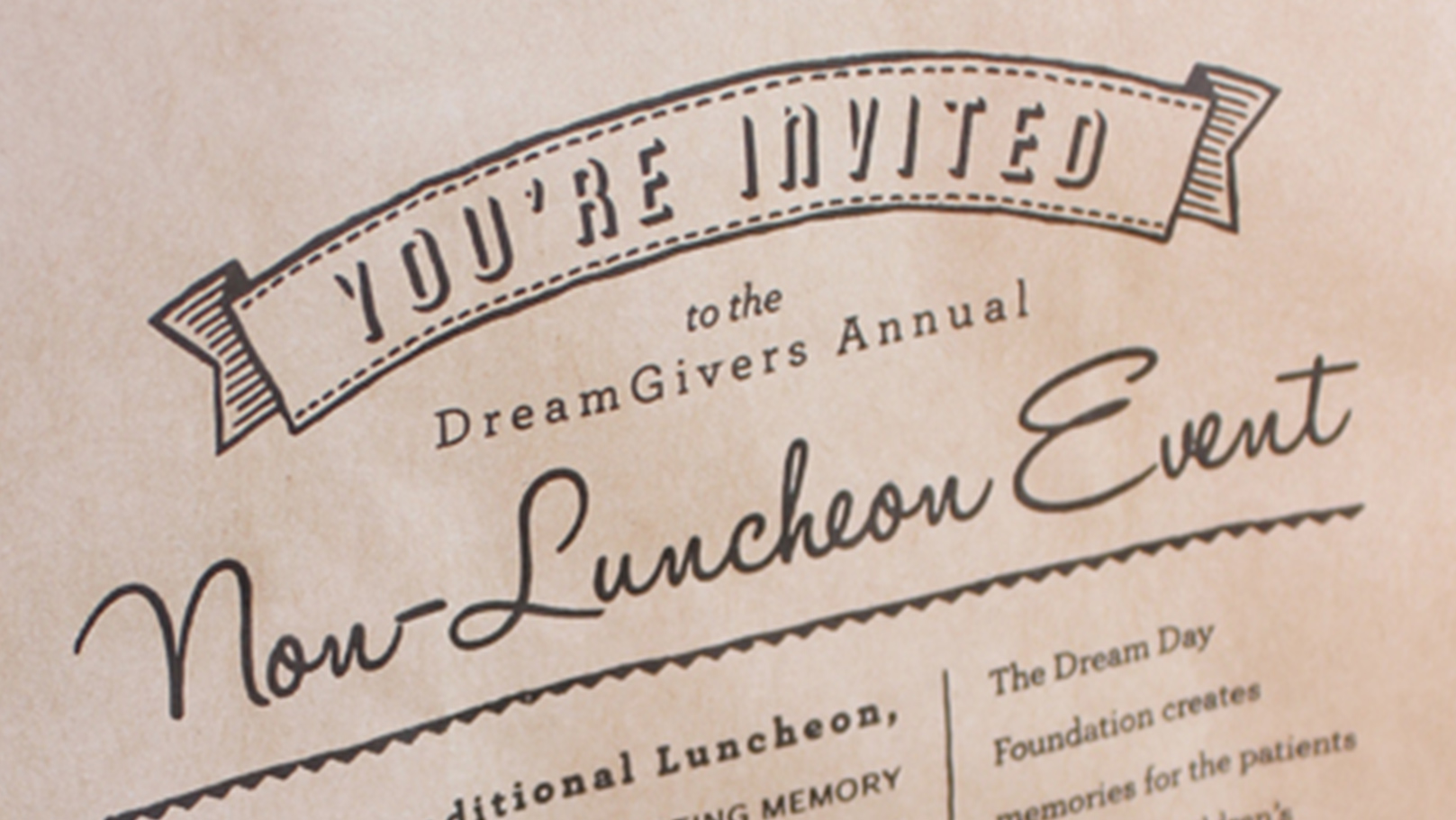 Dream Day Foundation Lunch Note Fundraiser Campaign Invitation