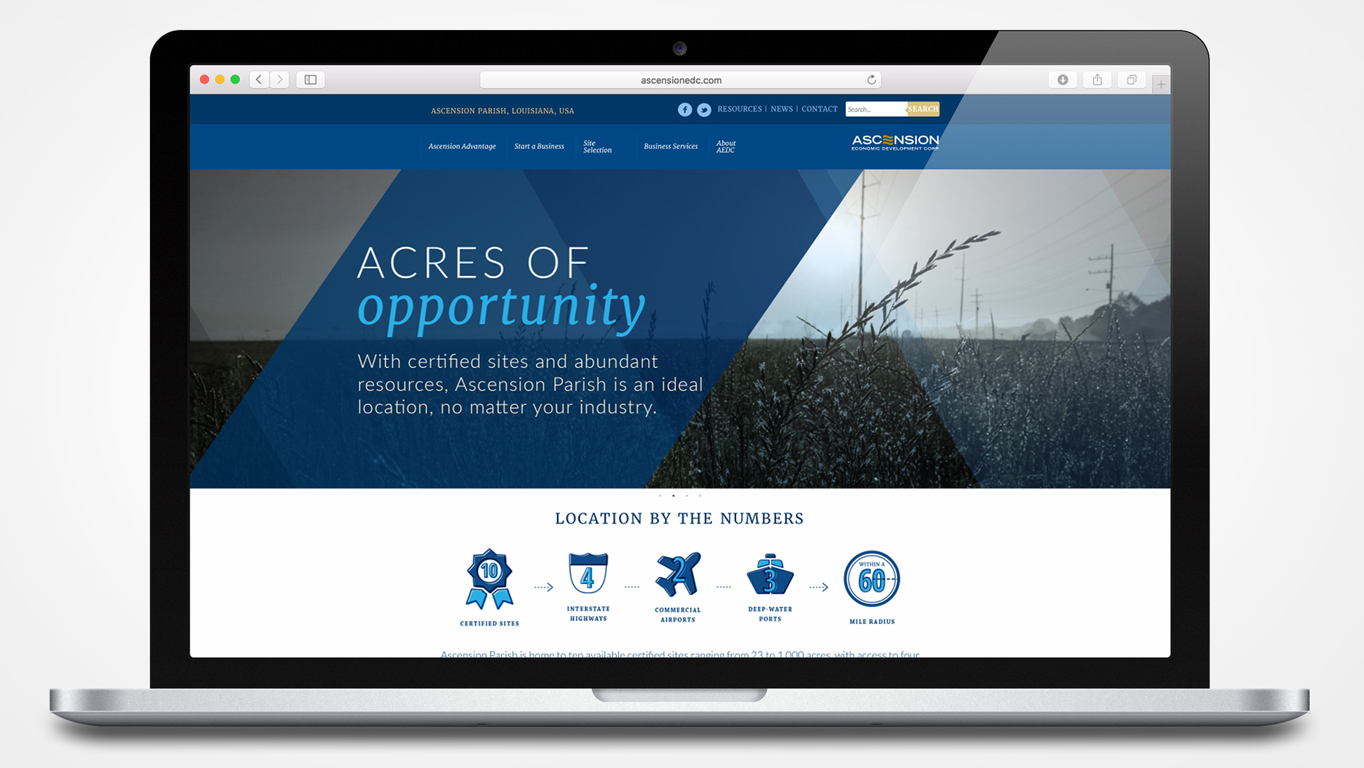 Ascension Economic Development Website Design and Development