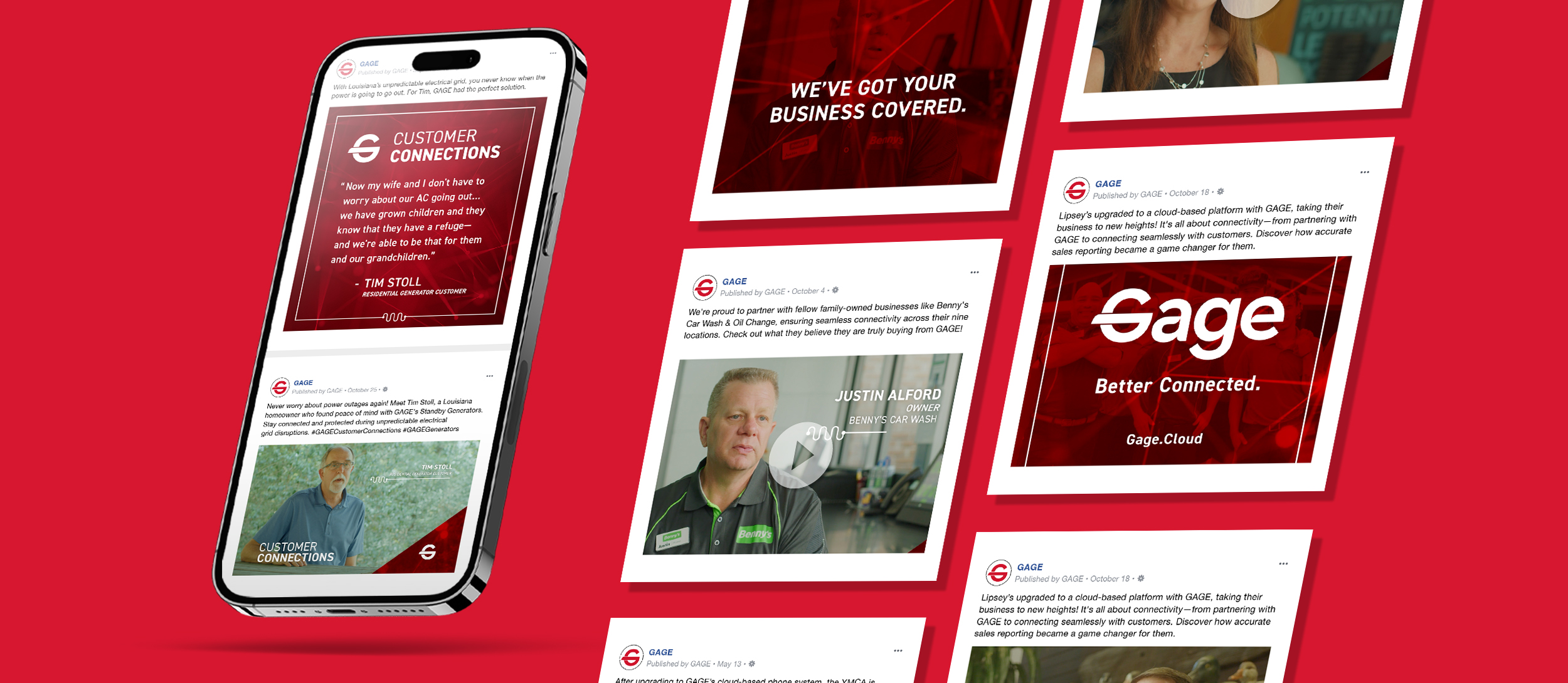 Technology B2B marketing campaign for GAGE web and social media